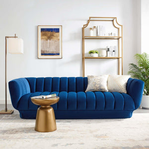 Lyla Tufted Velvet Sofa in Navy - Euro Living Furniture