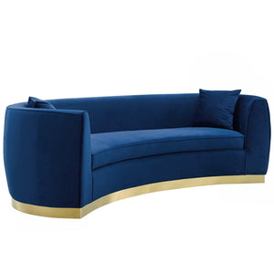 Curvy Velvet Sofa in Navy - Euro Living Furniture