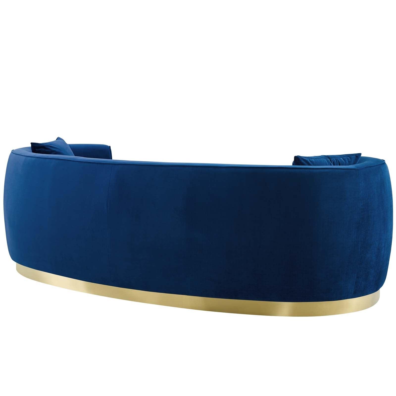 Curvy Velvet Sofa in Navy - Euro Living Furniture
