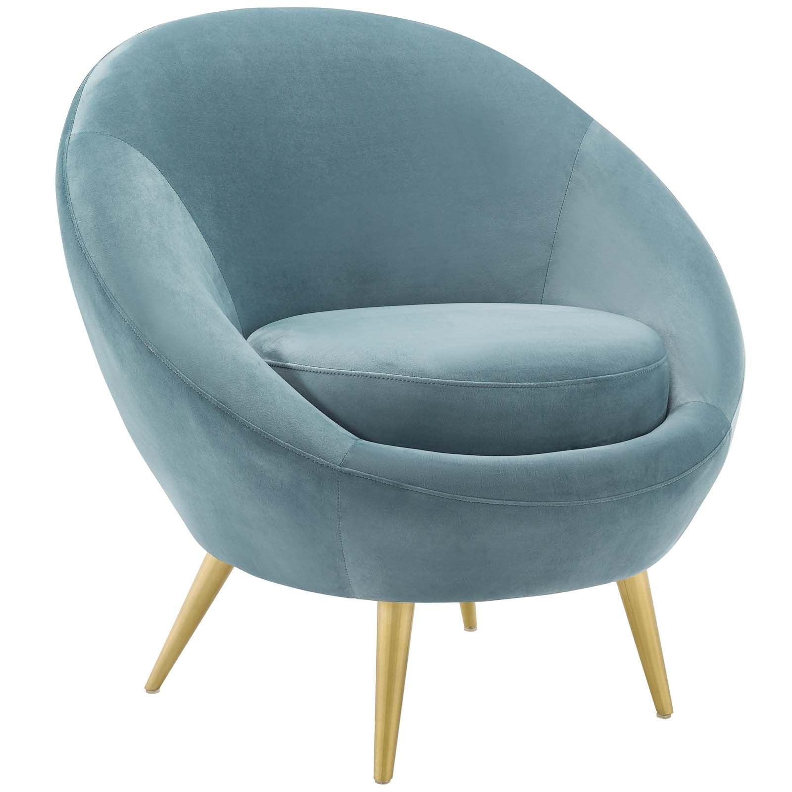 Circa Velvet Accent Chair in Light Blue - Euro Living Furniture