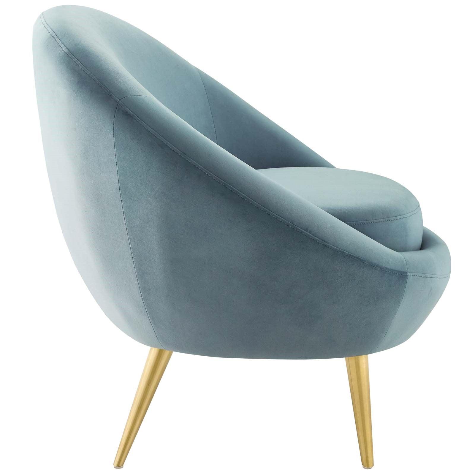 Circa Velvet Accent Chair in Light Blue - Euro Living Furniture