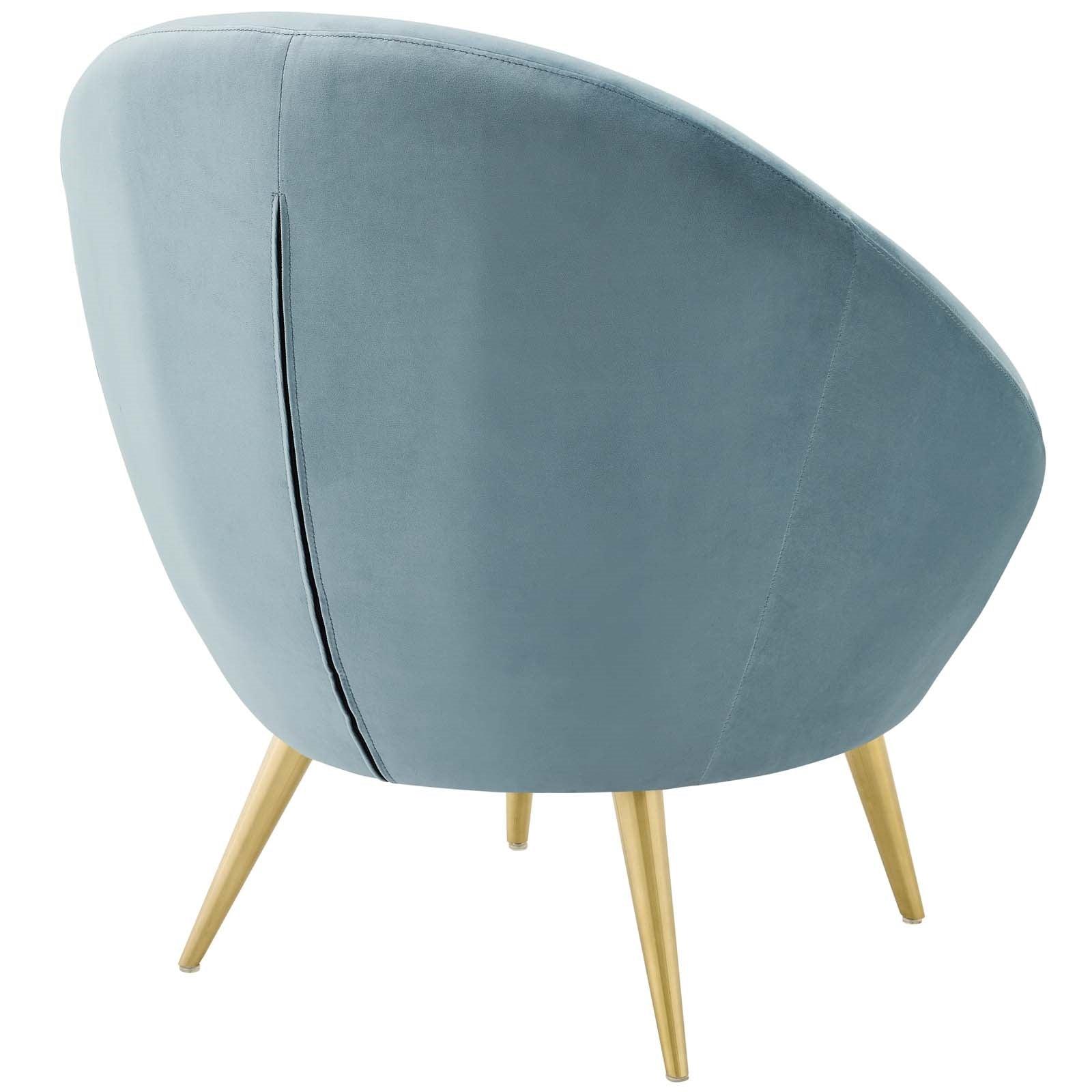 Circa Velvet Accent Chair in Light Blue - Euro Living Furniture