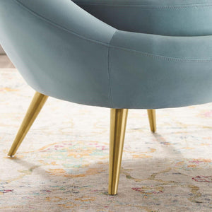 Circa Velvet Accent Chair in Light Blue - Euro Living Furniture