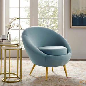 Circa Velvet Accent Chair in Light Blue - Euro Living Furniture