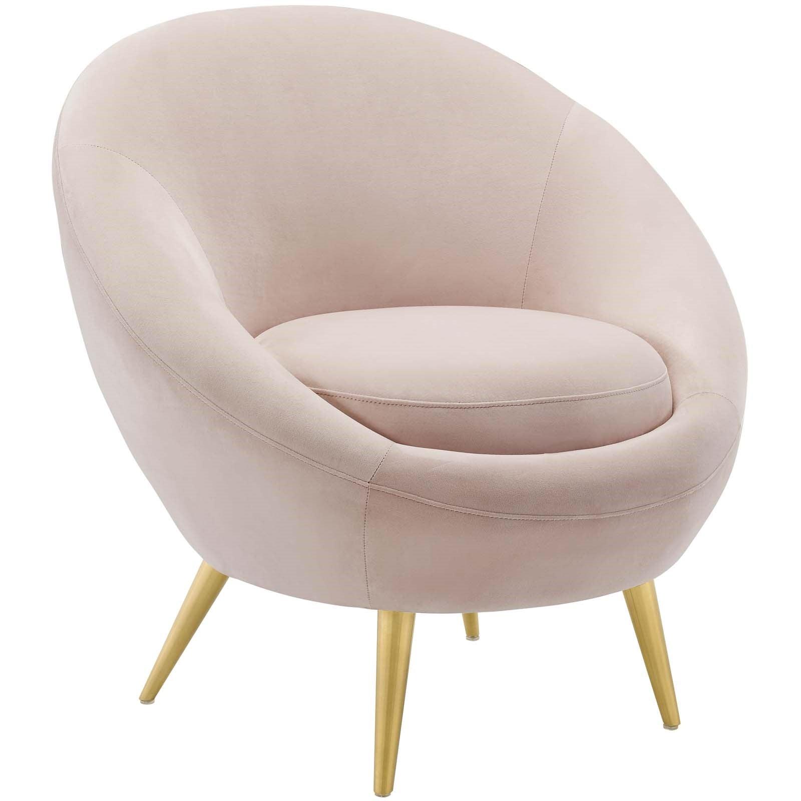 Circa Velvet Accent Chair in Pink - Euro Living Furniture