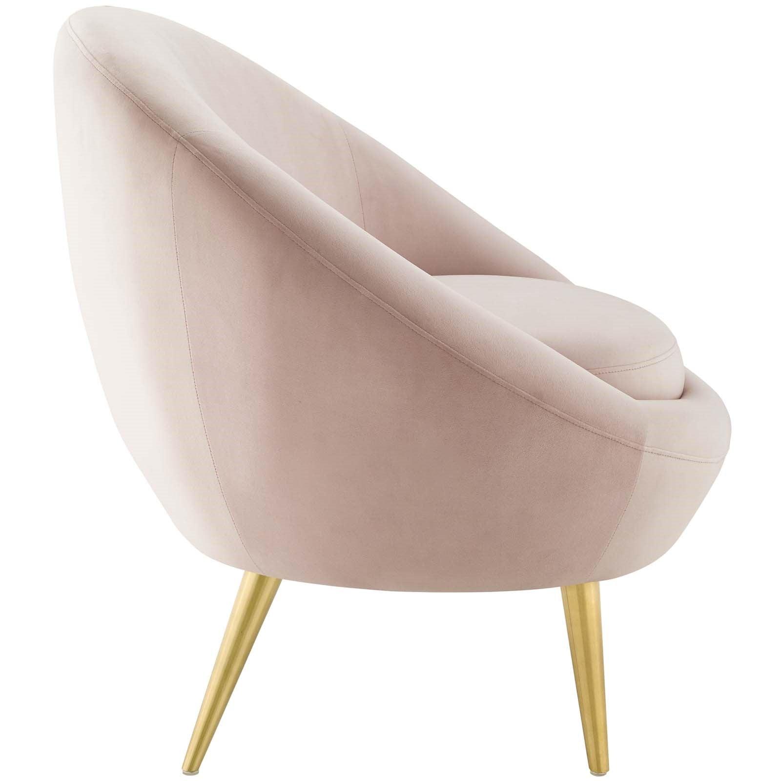 Circa Velvet Accent Chair in Pink - Euro Living Furniture