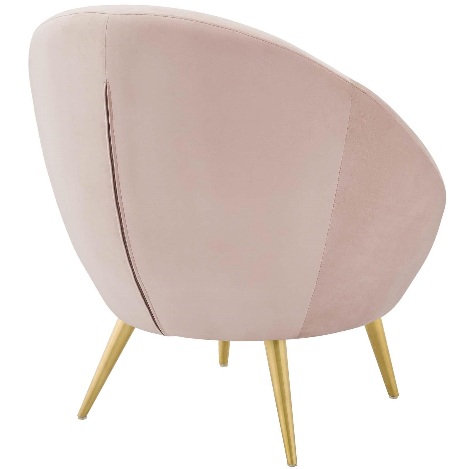 Circa Velvet Accent Chair in Pink - Euro Living Furniture