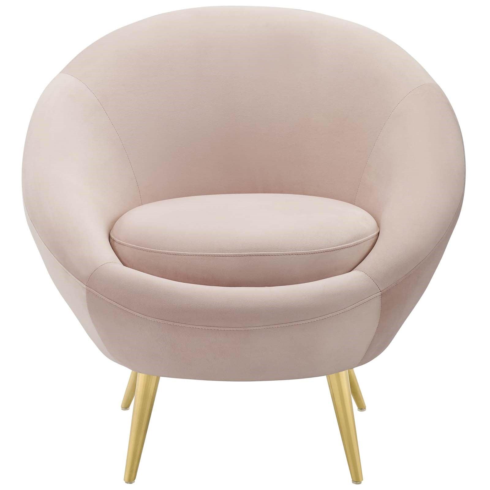 Circa Velvet Accent Chair in Pink - Euro Living Furniture