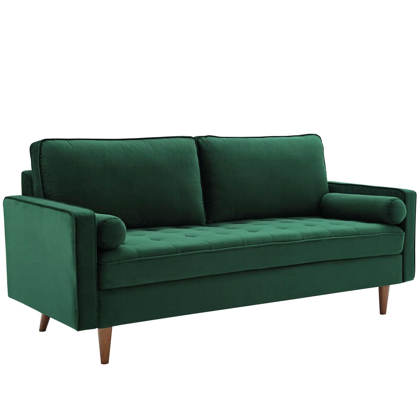 Valerie Velvet Sofa in Green - Euro Living Furniture