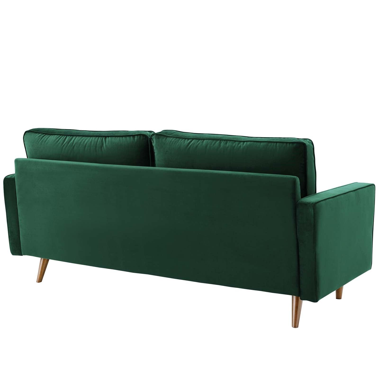 Valerie Velvet Sofa in Green - Euro Living Furniture