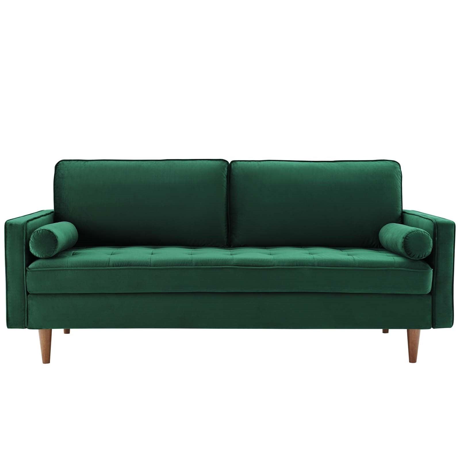Valerie Velvet Sofa in Green - Euro Living Furniture