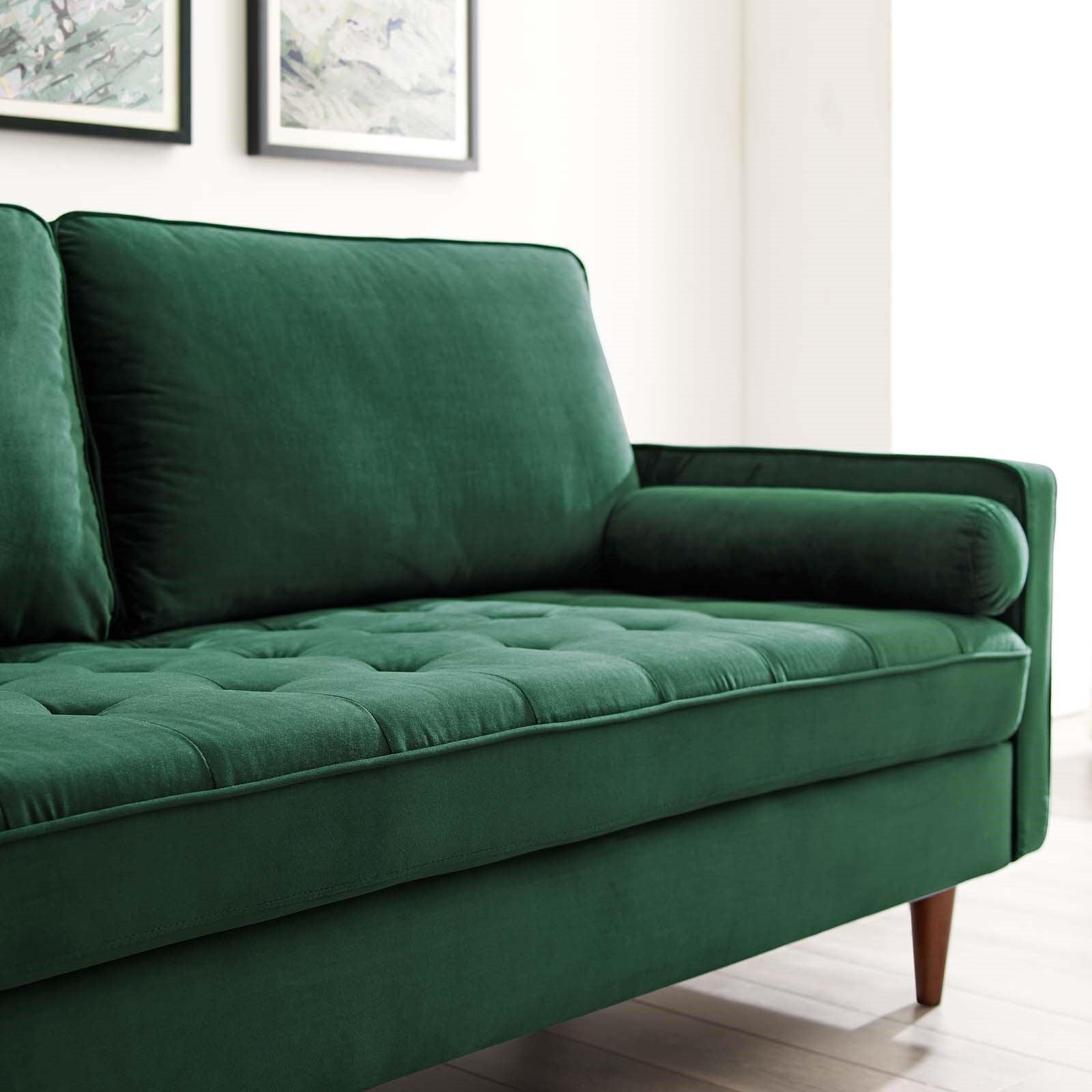 Valerie Velvet Sofa in Green - Euro Living Furniture