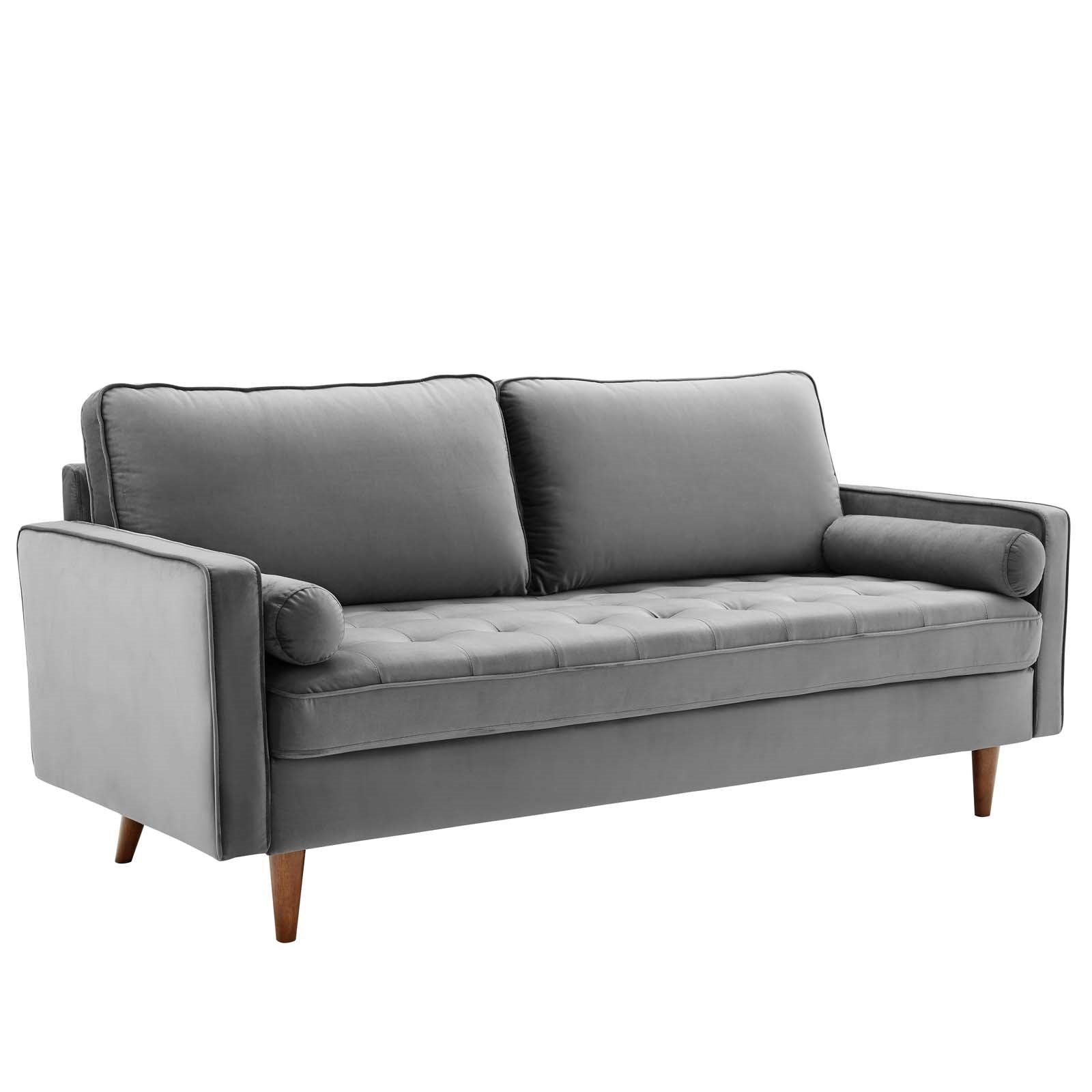 Valerie Velvet Sofa in Gray - Euro Living Furniture