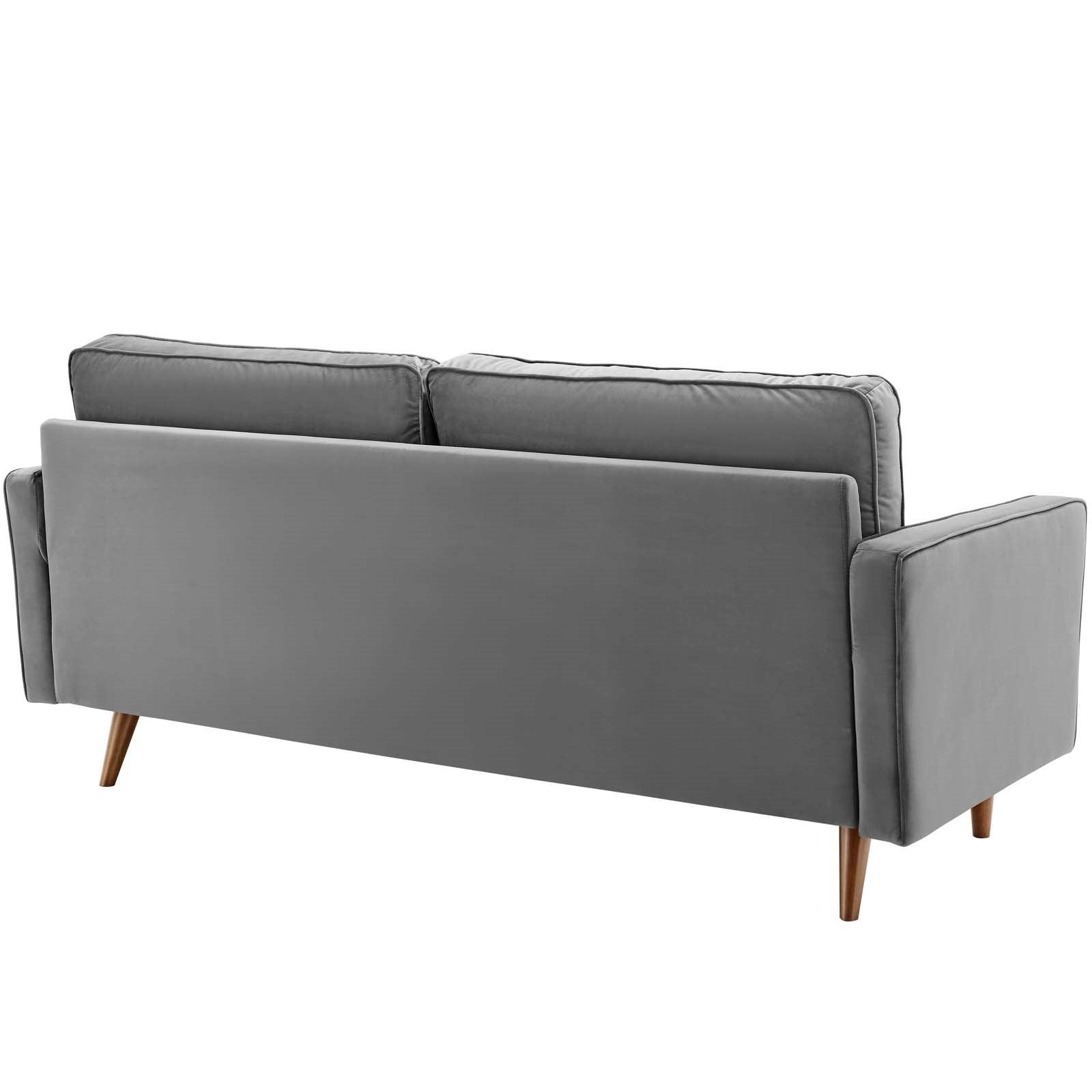 Valerie Velvet Sofa in Gray - Euro Living Furniture