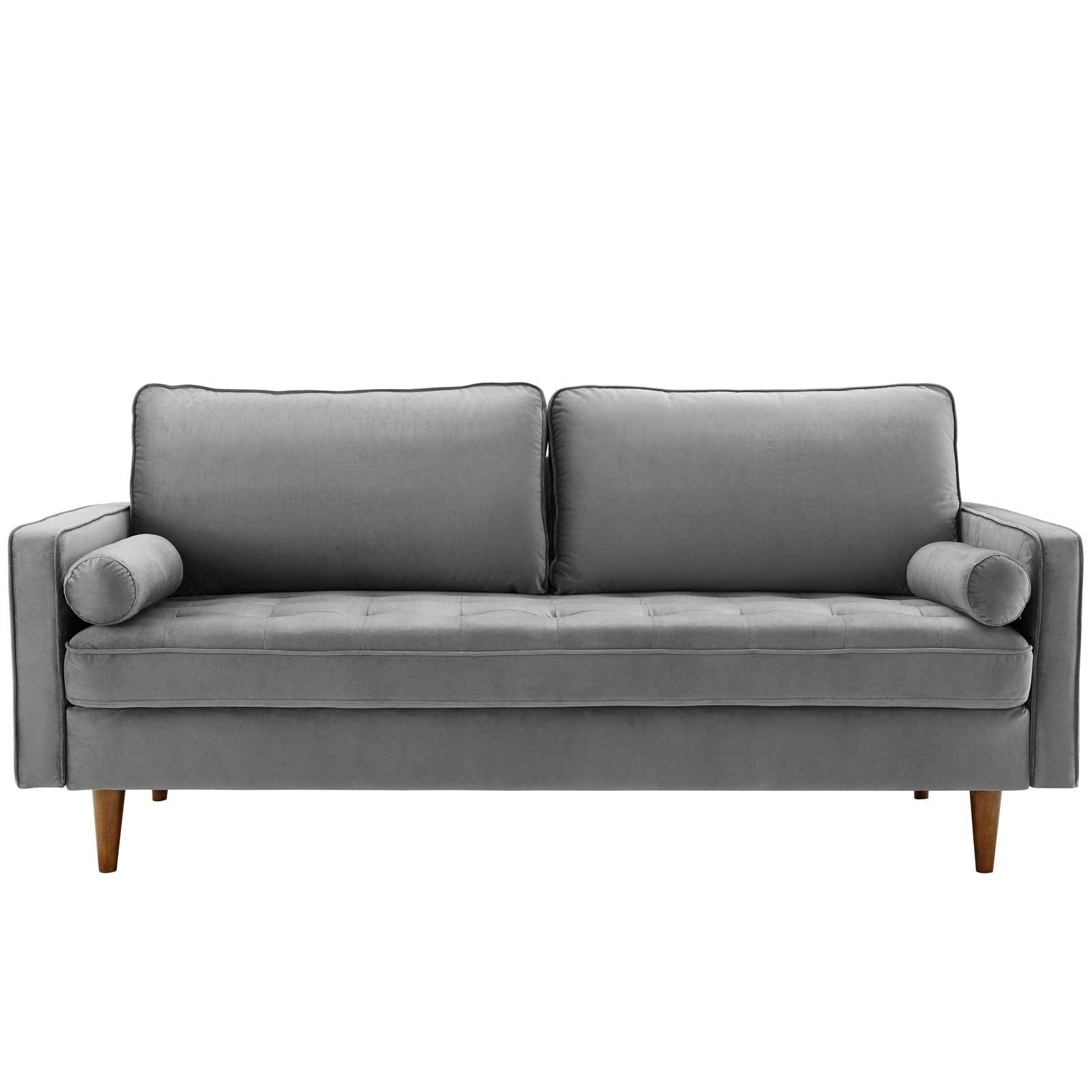Valerie Velvet Sofa in Gray - Euro Living Furniture