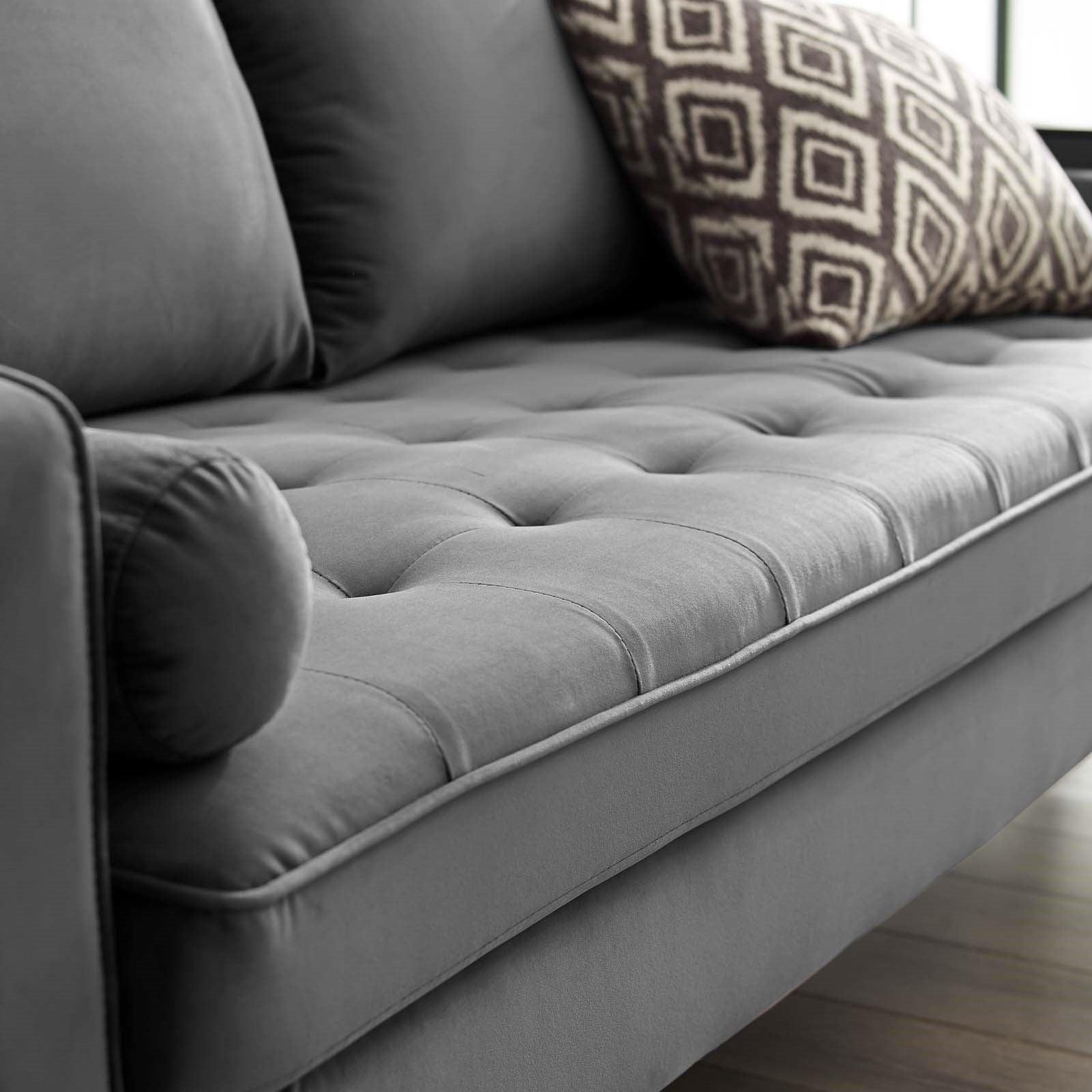 Valerie Velvet Sofa in Gray - Euro Living Furniture