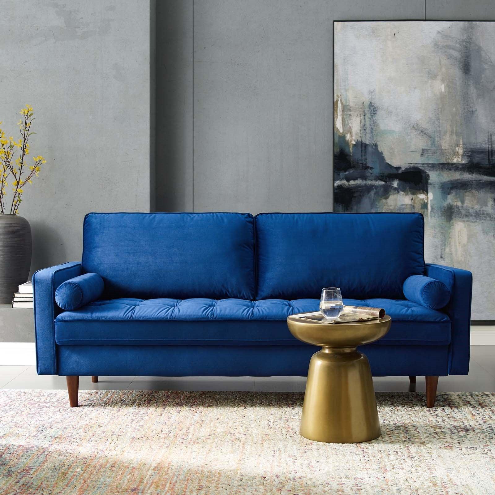 Valerie Velvet Sofa in Navy - Euro Living Furniture