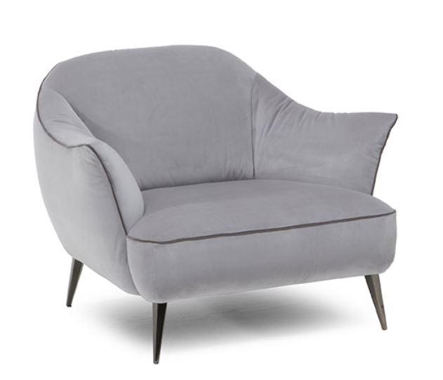 Etzy by Natuzzi - Grey Velvet - Euro Living Furniture