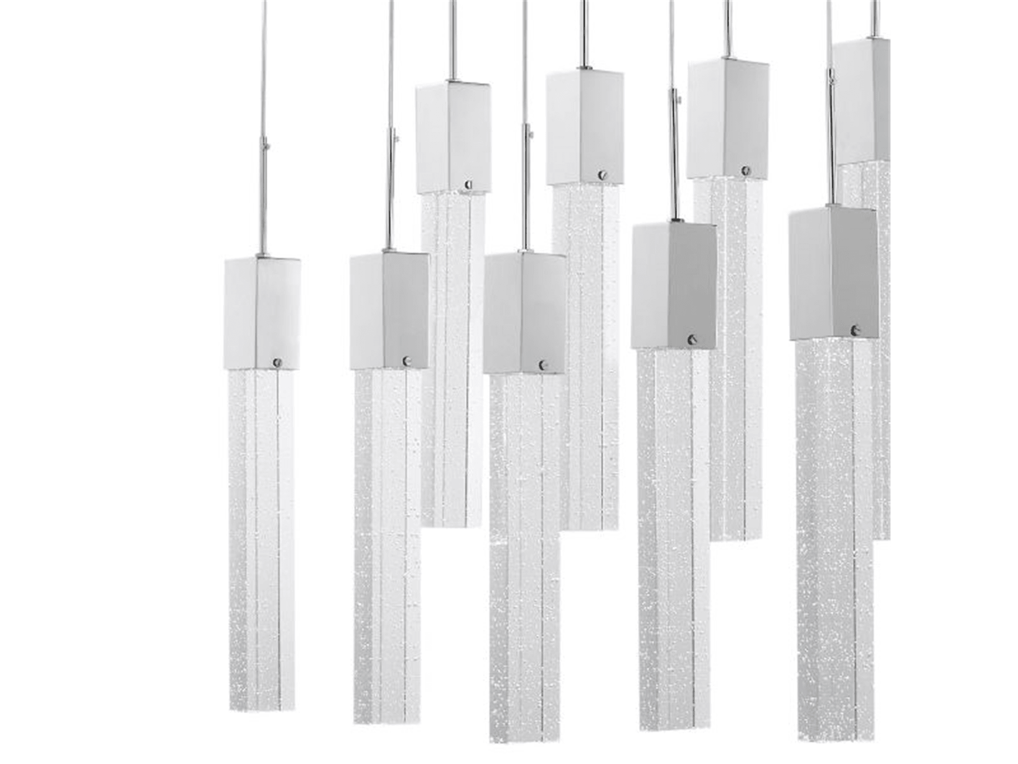 Kay Rectangle Crystal Chandelier -XL 15 Pendant Light - Euro Living Furniture