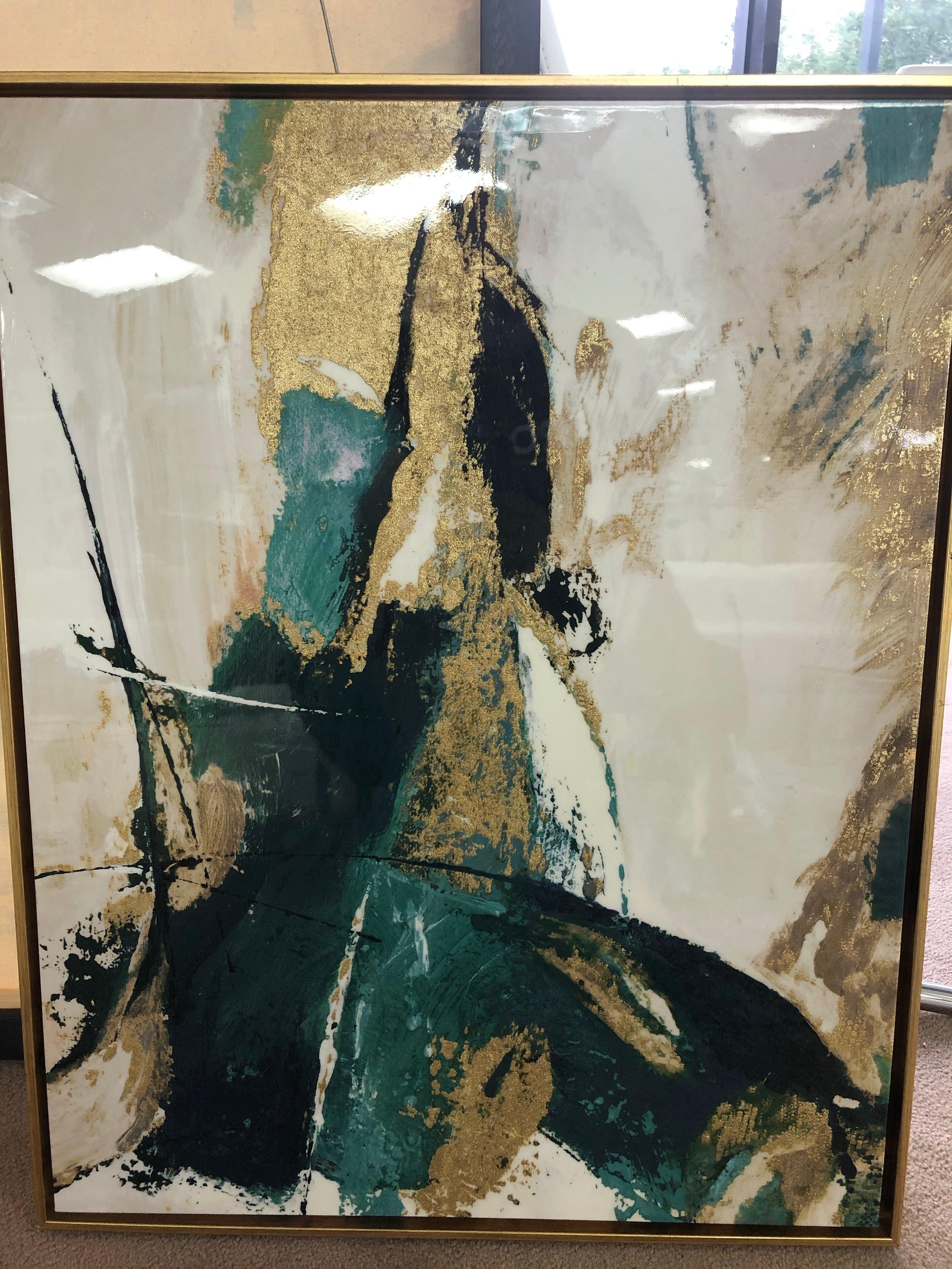 Golden green artwork - Euro Living Furniture