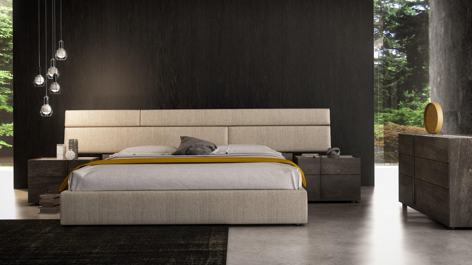 Plank Upholstered Bed - Euro Living Furniture