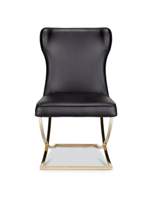 Jay Dining Chair (Black/Gold) - Euro Living Furniture