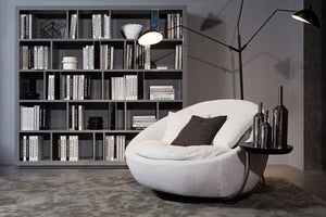 Lauren Modern Grey Fabric Chair w/ Tray - Euro Living Furniture