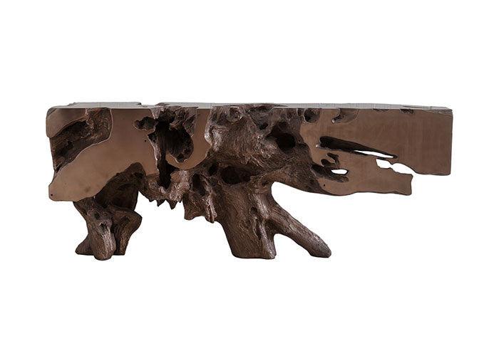 Freeform Console Table in Faux Bois - Euro Living Furniture