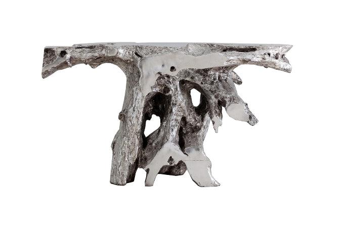 Brivo Freeform Console Table Silver Leaf - Euro Living Furniture