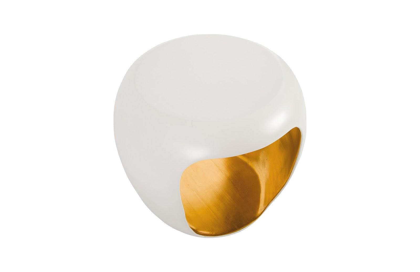 Grotto Side Table Pearl White and Gold Leaf - Euro Living Furniture