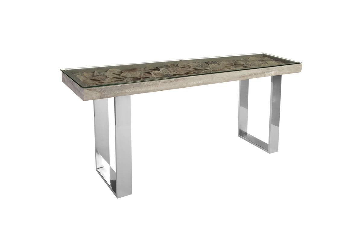 Shell Console Table w/Glass - Euro Living Furniture