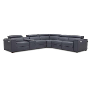 Ricardo 6Pc Motion Sectional In Blue/Grey - Euro Living Furniture