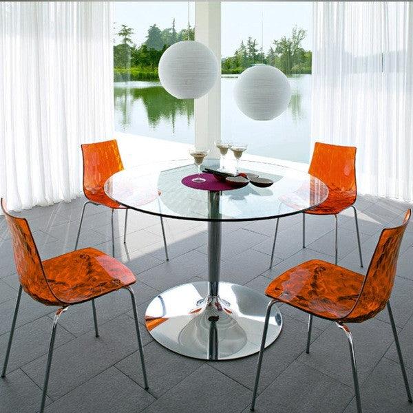 Round glass desk discount