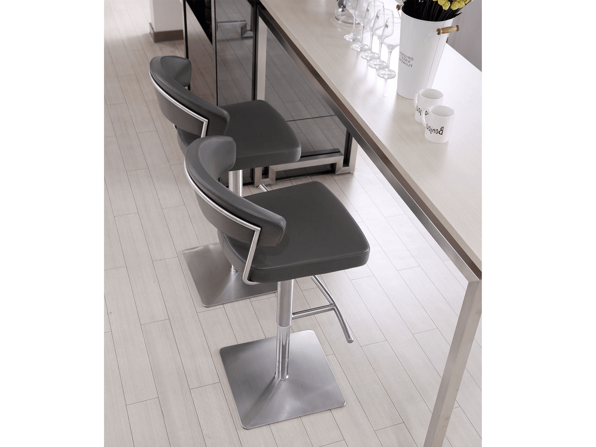 Maureen Barstool Dark Gray - Euro Living Furniture