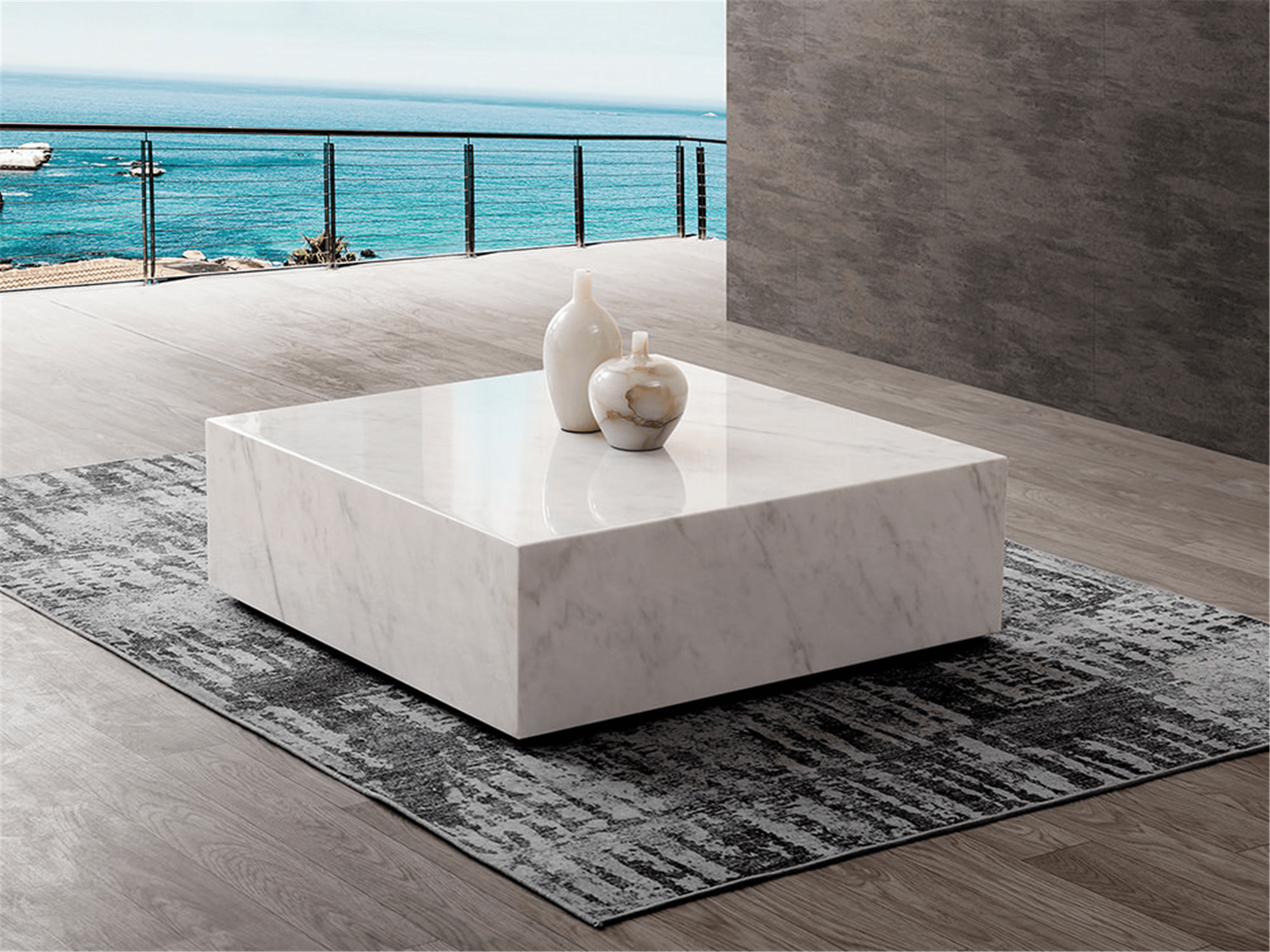 Kubo Marble Coffee Table - Euro Living Furniture