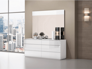 Malta White Double Dresser - Euro Living Furniture