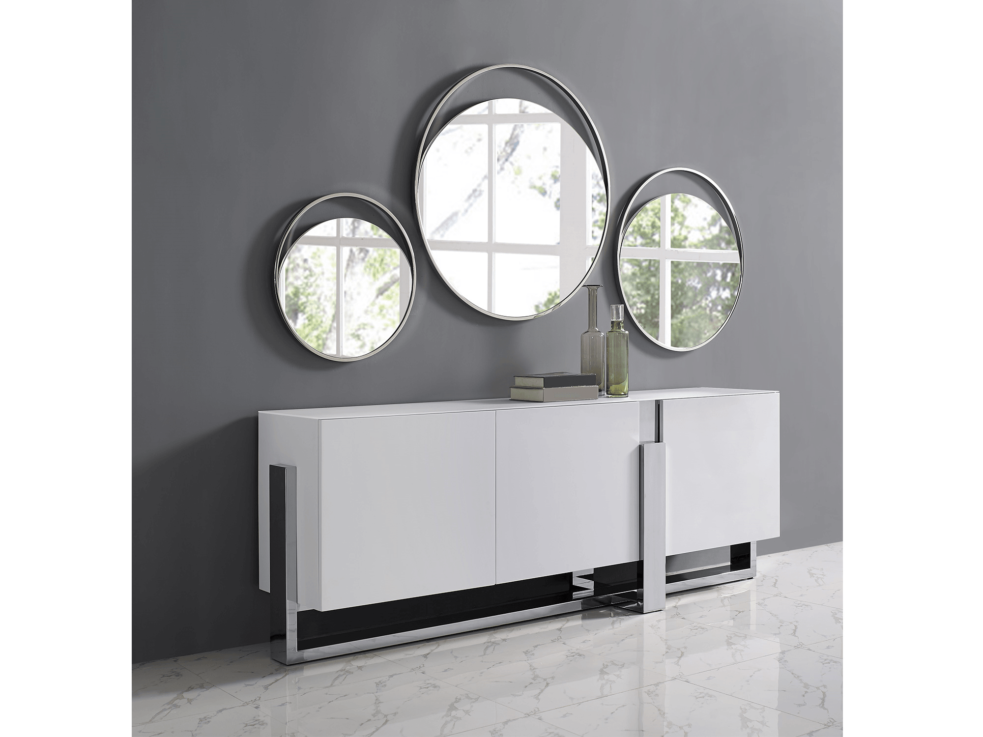 Causey Buffet White - Euro Living Furniture