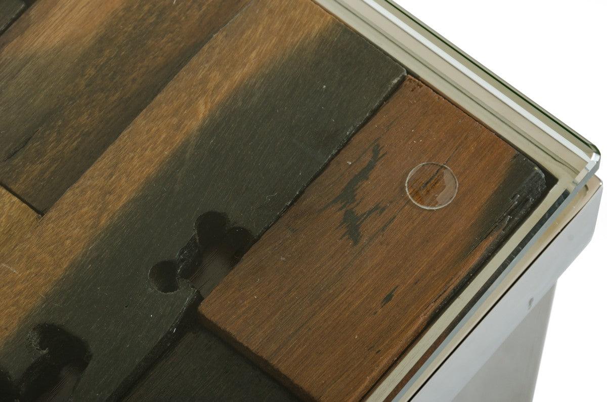 Sara Modern Rectangular Wood Mosaic End Table - Euro Living Furniture