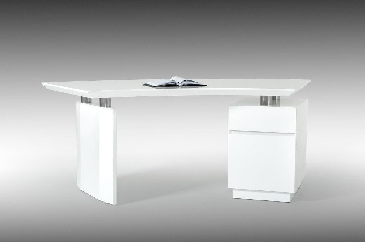 Sky Modern White Office Desk - Euro Living Furniture