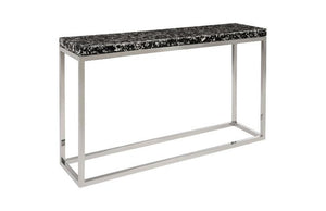 Captured Silver Flake Console Table with SS Base - Euro Living Furniture