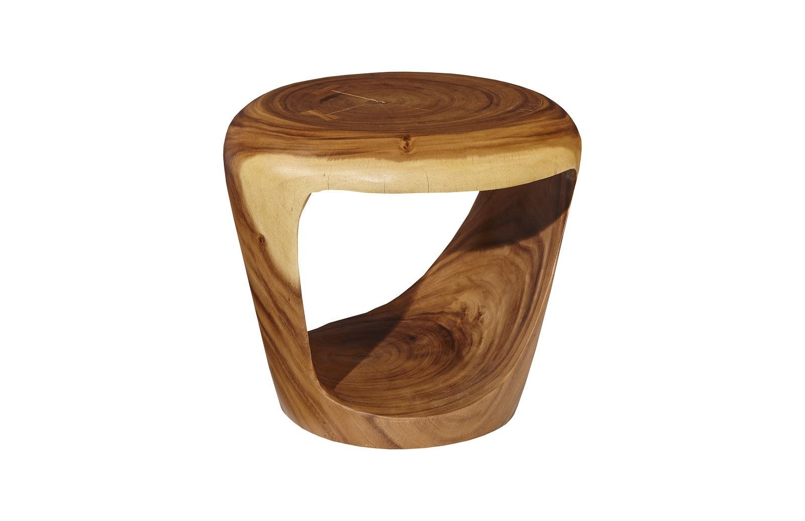 Grotto Side Table Chamcha Wood, Natural - Euro Living Furniture